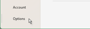 Excel options